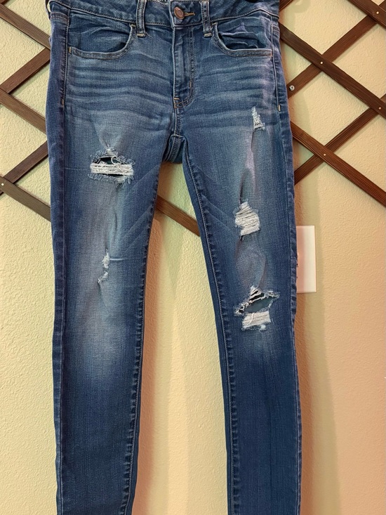 American Eagle Outfitters Denim - American Eagle Outfitters Dark Blue Distressed Skinny Jeans